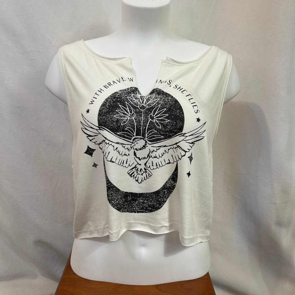 cute shirt white and black size S
